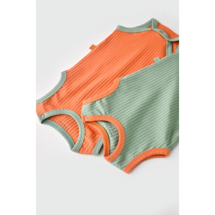 Bebek 2 Parça Kolsuz Body, %95 Organik Pamuk - %5 Elastan, Bebek ve Yenidoğan Serisi - CSYR4100