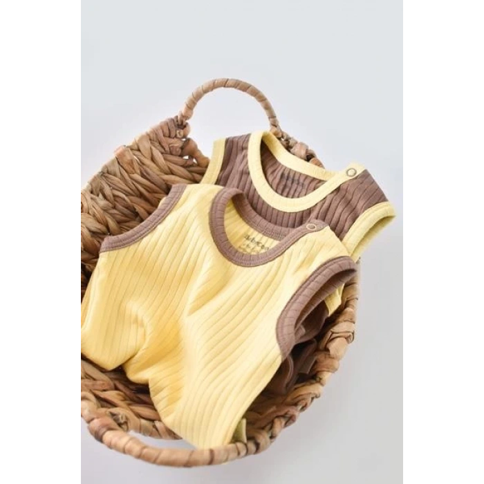 Bebek 2 Parça Kolsuz Body, %95 Organik Pamuk - %5 Elastan, Bebek ve Yenidoğan Serisi - CSYR4103