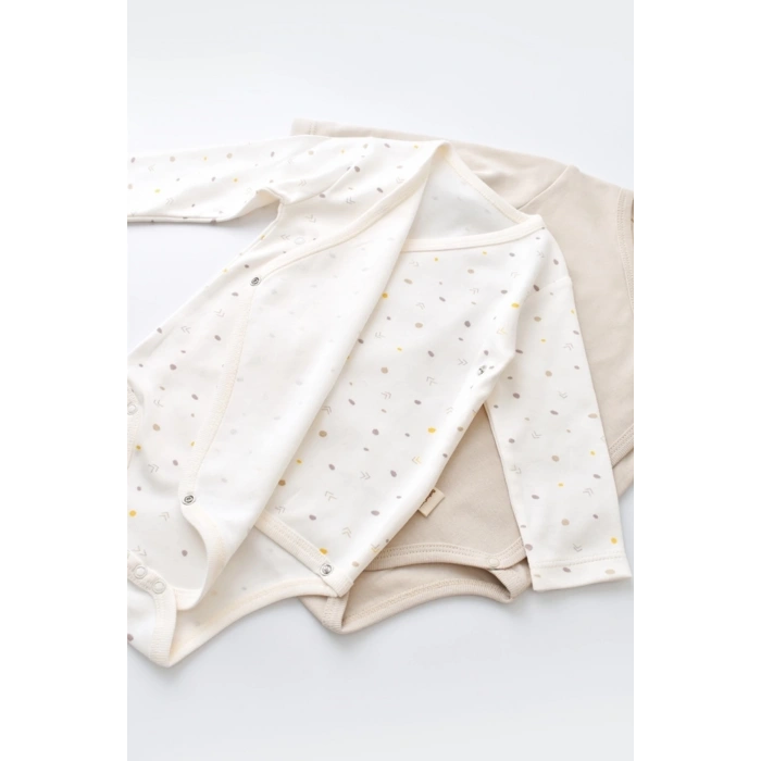 Bebek 2 Parça Kruvaze Body, %100 Organik Pamuk, Bebek ve Yenidoğan Serisi - CSY5756