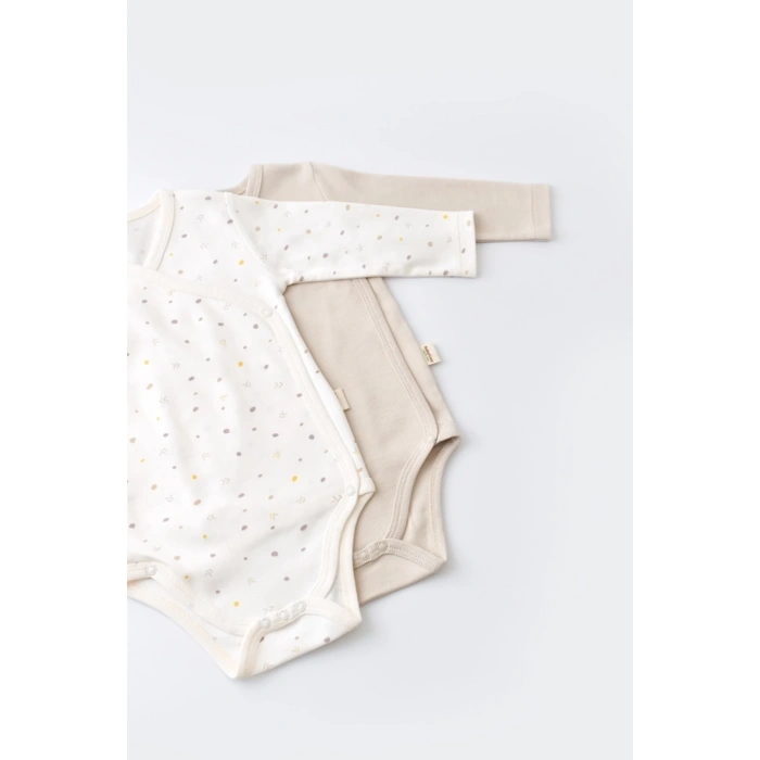 Bebek 2 Parça Kruvaze Body, %100 Organik Pamuk, Bebek ve Yenidoğan Serisi - CSY5756