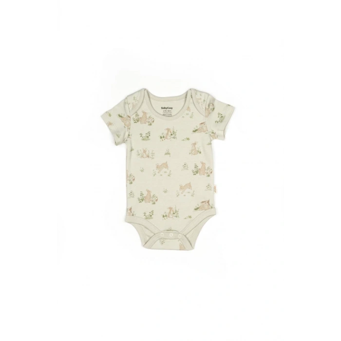 Bebek 2li Kısa Kollu Badi %100 Organik Pamuk, Bebek ve Yenidoğan Serisi - CSY5762