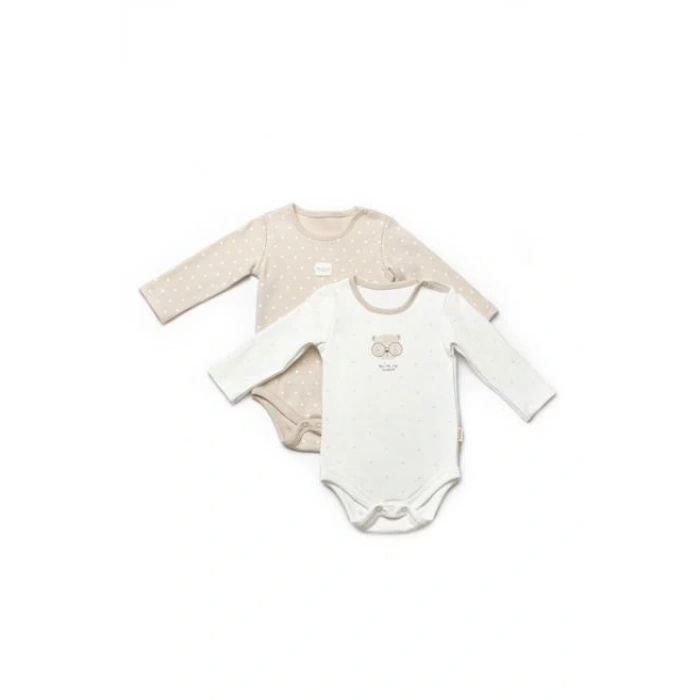 Bebek 2li Uzun Kollu Badi %100 Organik Pamuk, Bebek ve Yenidoğan Serisi - CSY8102