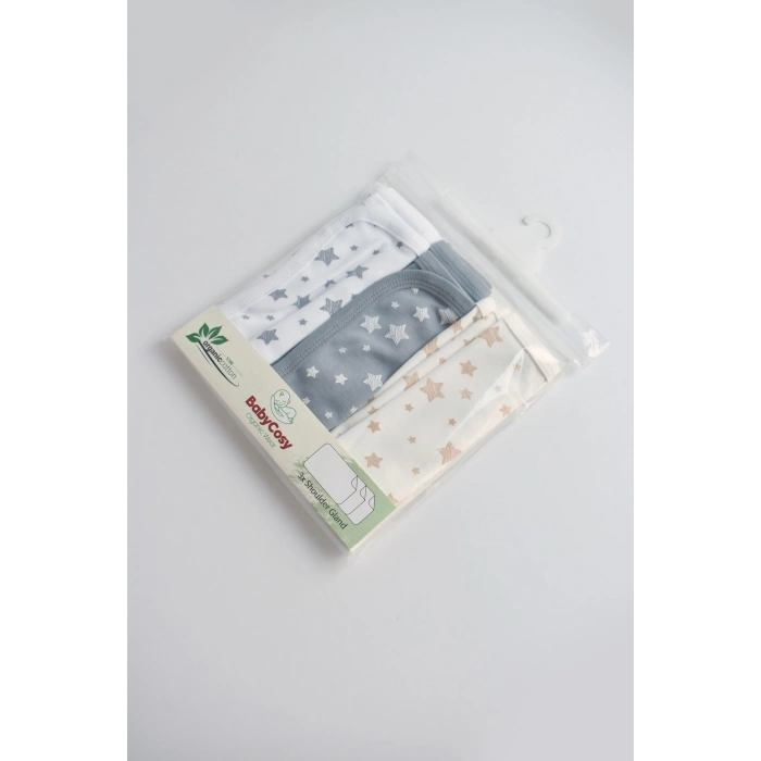 Bebek 3 Adet Omuz Bezi 30x40, %100 Organik Pamuk, Bebek ve Yenidoğan Serisi - CSY5953