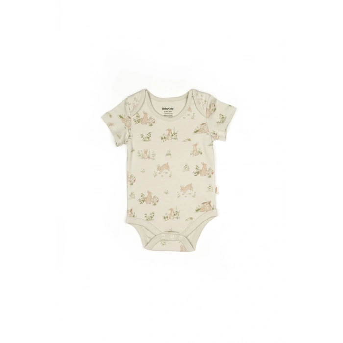 Bebek 3lü Kısa Kollu Badi Kutulu Set %100 Organik Pamuk, Bebek ve Yenidoğan Serisi - CSY5764