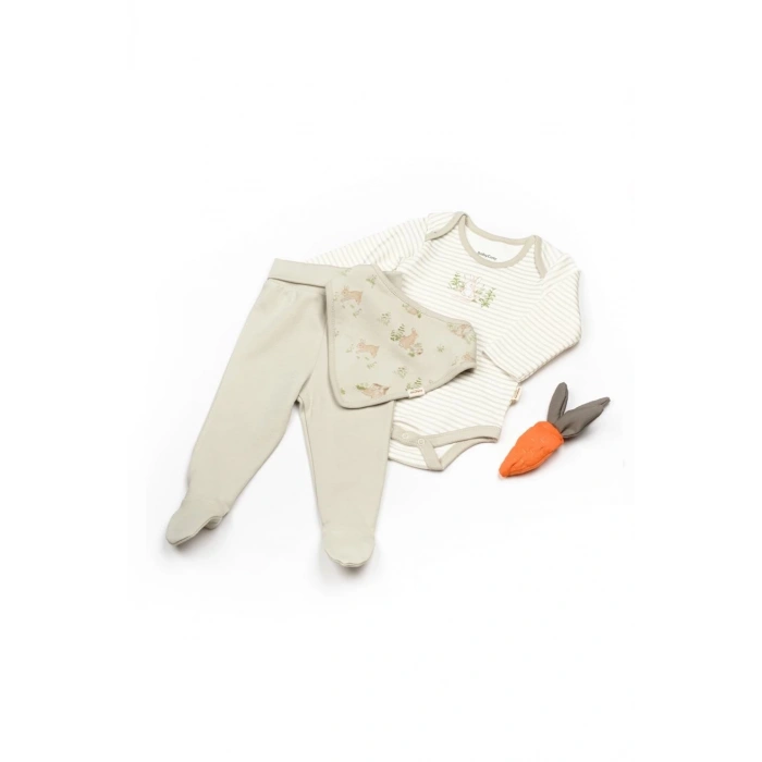Bebek 3lü Set %100 Organik Pamuk, Bebek ve Yenidoğan Serisi - CSY5201