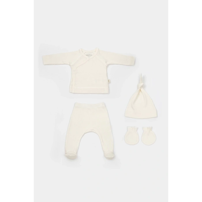 Bebek 4’lü Takım Pantolon, T-shirt, Şapka, Eldiven, Bebek ve Yenidoğan Serisi,Hastane Çıkış Seti