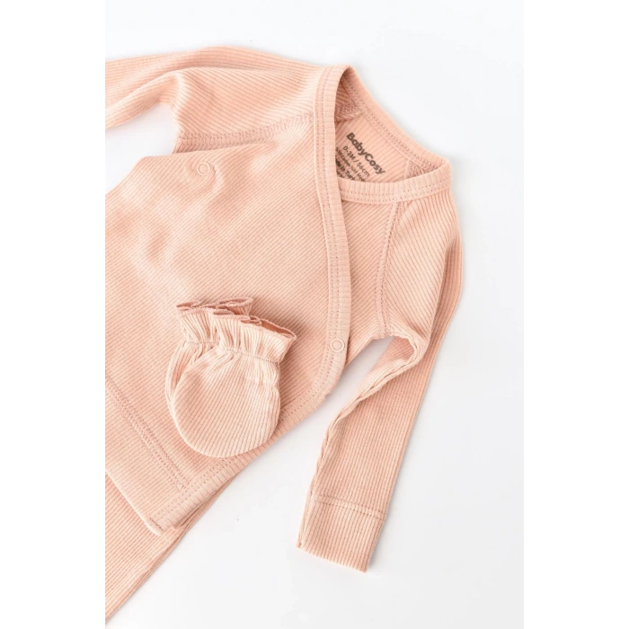 Bebek 4’lü Takım Pantolon, T-shirt, Şapka, Eldiven, Bebek ve Yenidoğan Serisi,Hastane Çıkış Seti