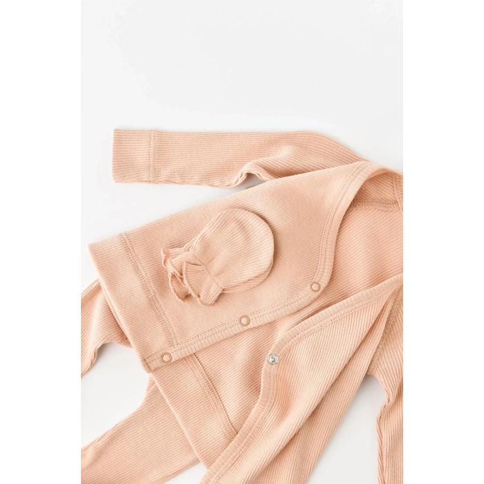 Bebek 4’lü Takım Pantolon, T-shirt, Şapka, Eldiven, Bebek ve Yenidoğan Serisi,Hastane Çıkış Seti