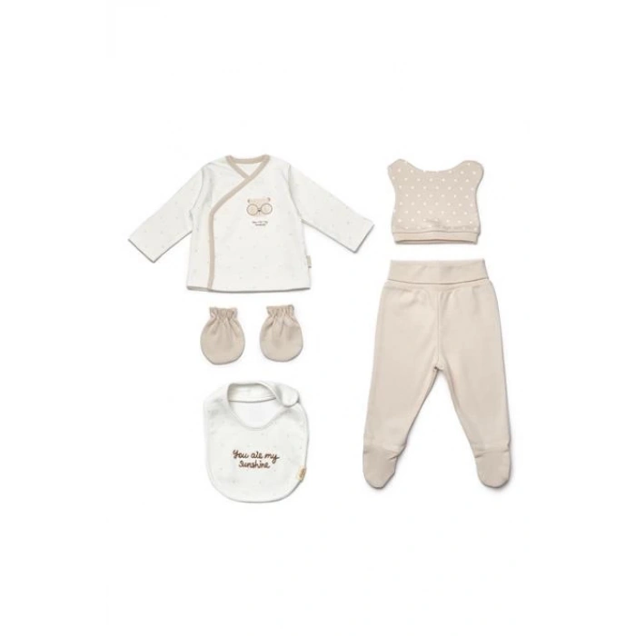 Bebek 5li Hastane Çıkışı %100 Organic Pamuk Yenidoğan Serisi - CSY8126