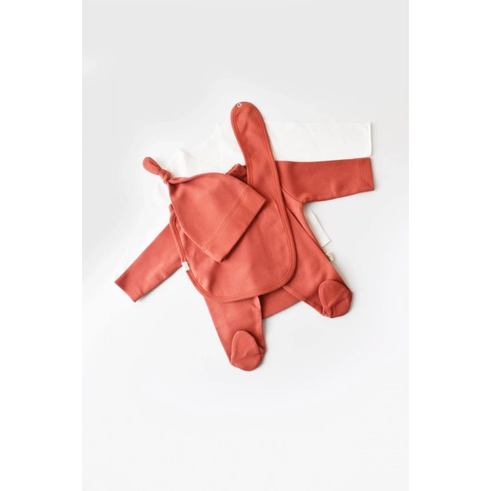 Bebek 5 Parça Set, %100 Organik Pamuk, Bebek ve Yenidoğan Serisi,Hastane Çıkışı Seti - CSY5505