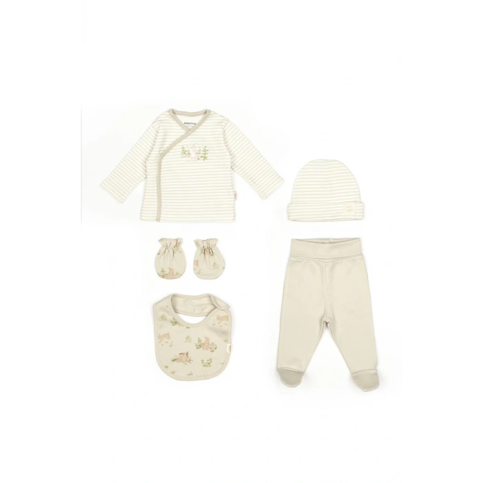 Bebek 5li Kutu Set %100 Organik Pamuk, Bebek ve Yenidoğan Serisi - CSY5513