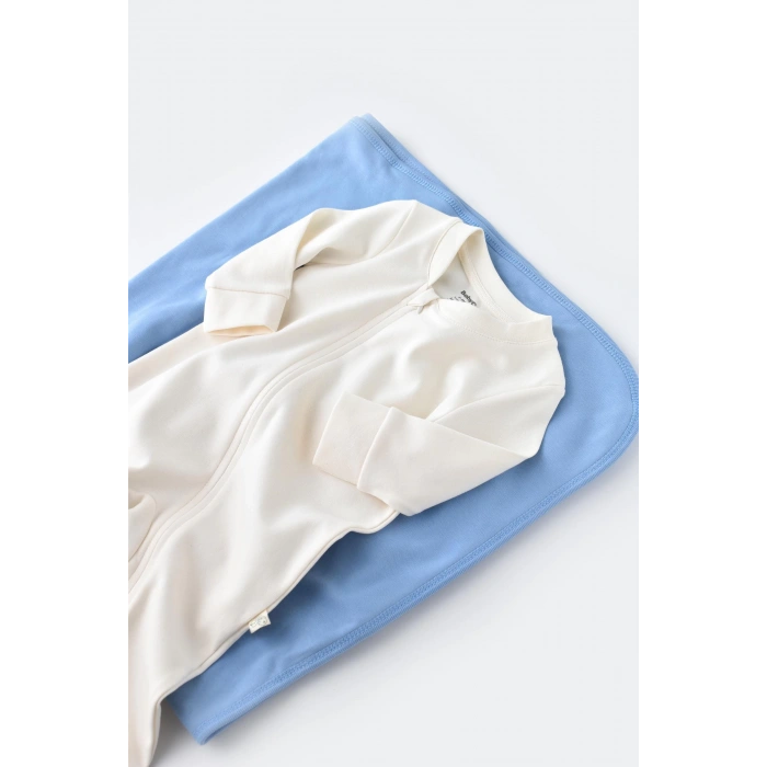 Bebek Fermuarlı Tulum, %100 Organik Pamuk, Bebek ve Yenidoğan Serisi - CSY3034