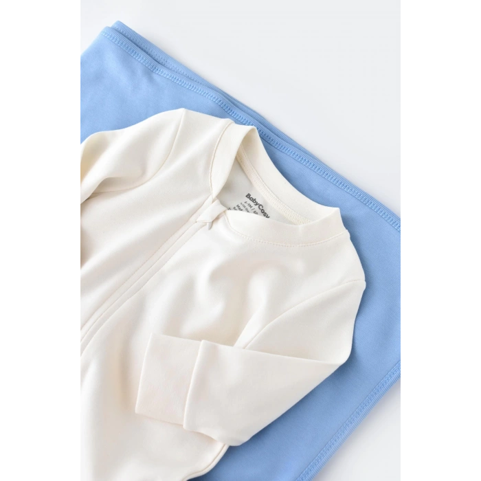 Bebek Fermuarlı Tulum, %100 Organik Pamuk, Bebek ve Yenidoğan Serisi - CSY3034