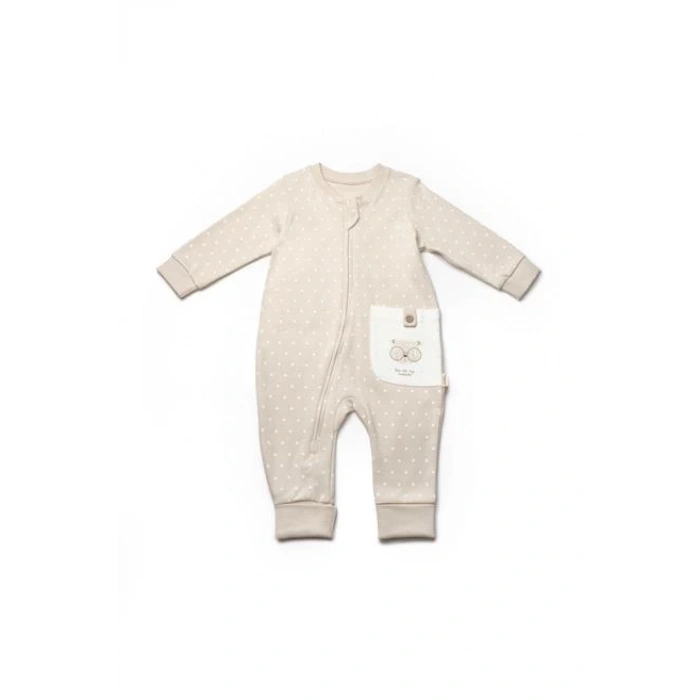 Bebek Fermuarlı Tulum, %100 Organik Pamuk, Bebek ve Yenidoğan Serisi - CSY8109