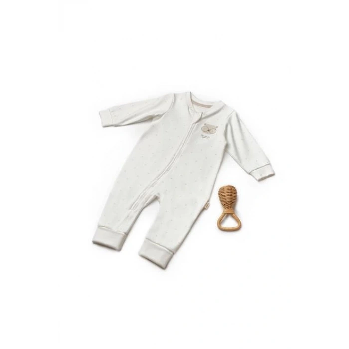 Bebek Fermuarlı Tulum, %100 Organik Pamuk, Bebek ve Yenidoğan Serisi - CSY8110