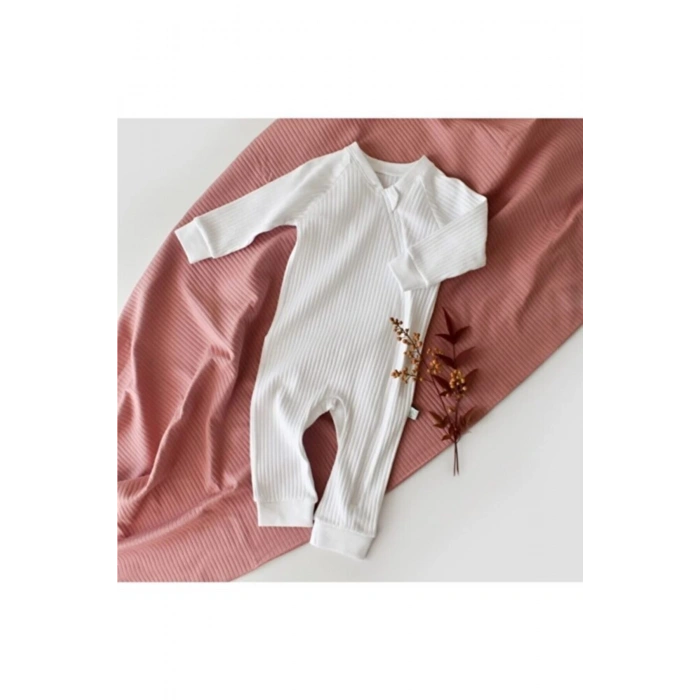 Bebek Fermuarlı Tulum, %95 Organik Pamuk - %5 Elastan, Bebek ve Yenidoğan Serisi - CSYR4611