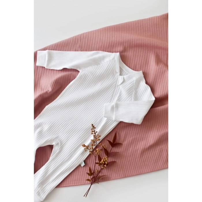 Bebek Fermuarlı Tulum, %95 Organik Pamuk - %5 Elastan, Bebek ve Yenidoğan Serisi - CSYR4611