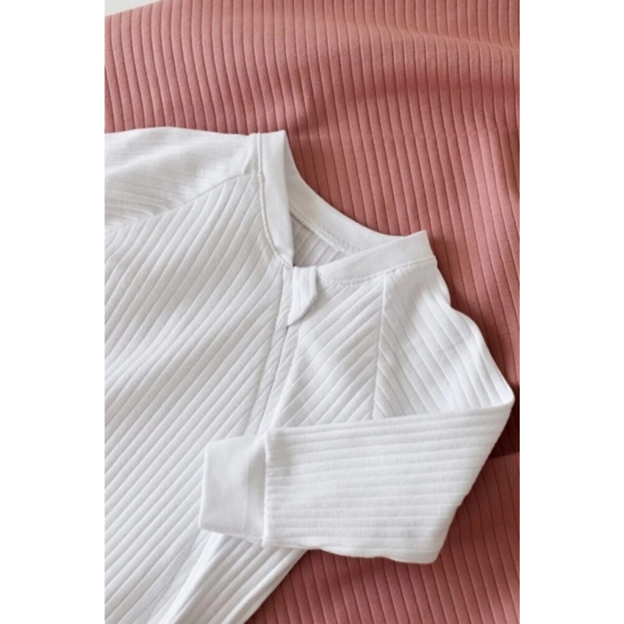 Bebek Fermuarlı Tulum, %95 Organik Pamuk - %5 Elastan, Bebek ve Yenidoğan Serisi - CSYR4611