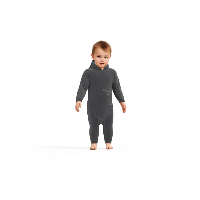 Bebek Kapüşonlu Fermuarlı Tulum, %80 Organik Pamuk & %20 Polyester, Bebek ve Yenidoğan Serisi - CSYK6046
