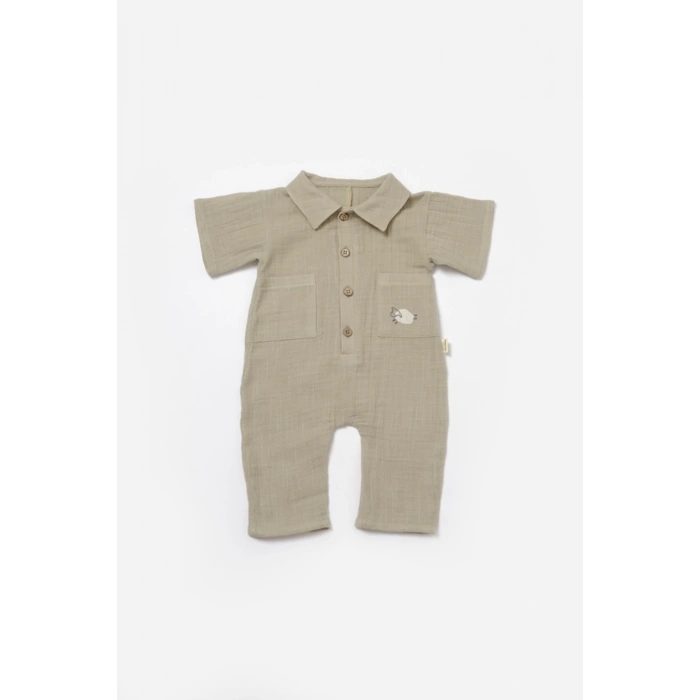 Bebek Kısa Kollu Tulum, %100 Pamuk, Bebek ve Yenidoğan Serisi - CSYM7040