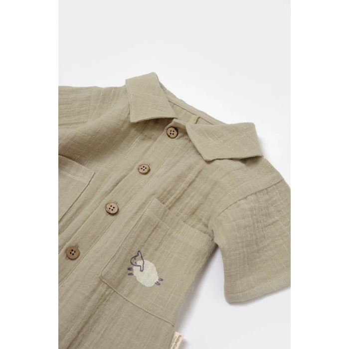 Bebek Kısa Kollu Tulum, %100 Pamuk, Bebek ve Yenidoğan Serisi - CSYM7040