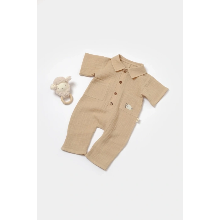 Bebek Kısa Kollu Tulum, %100 Pamuk, Bebek ve Yenidoğan Serisi - CSYM7041