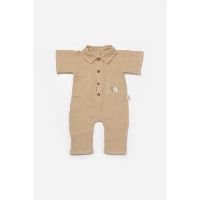 Bebek Kısa Kollu Tulum, %100 Pamuk, Bebek ve Yenidoğan Serisi - CSYM7041