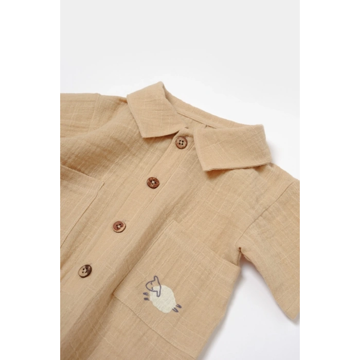 Bebek Kısa Kollu Tulum, %100 Pamuk, Bebek ve Yenidoğan Serisi - CSYM7041