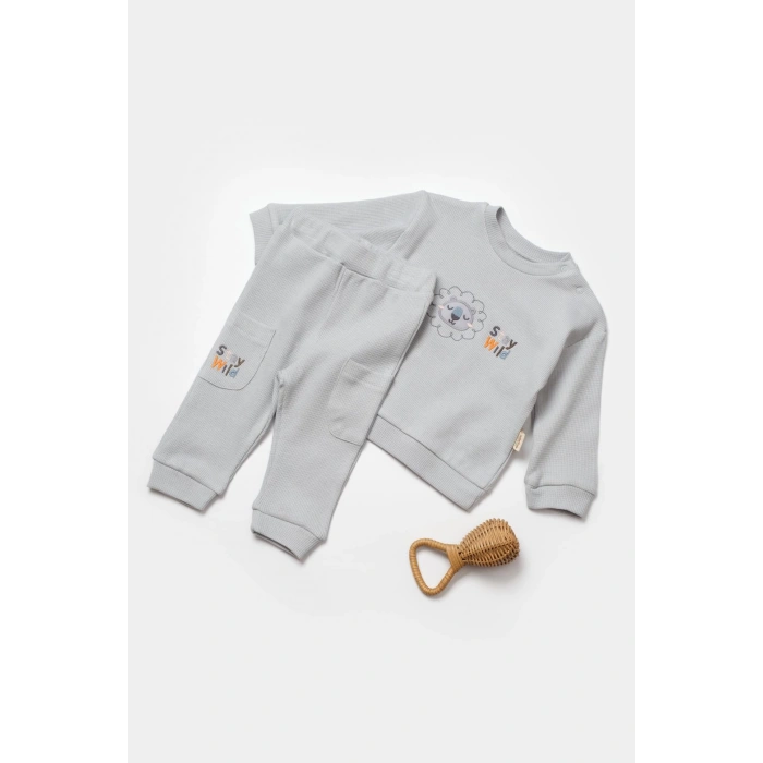 Bebek Pantolon ve Uzun Kollu Gömlek Takımı, %100 Organik Pamuk, Bebek ve Yenidoğan Serisi - CSYW1024