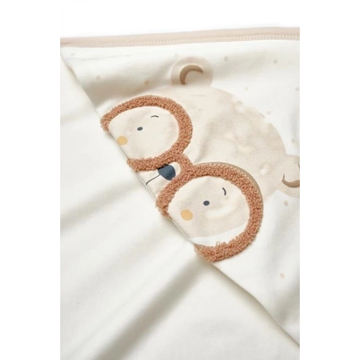 Bebek Şapkalı Battaniye %100 Organic Pamuk -Yenidoğan Serisi - CSY8129