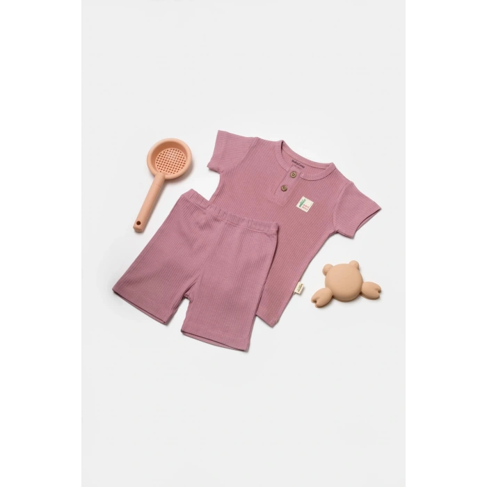 Bebek Şort ve Tişört Takımı, %50 Bambu - %50 Organik Pamuk, Bebek ve Yenidoğan Serisi - CSYB9039