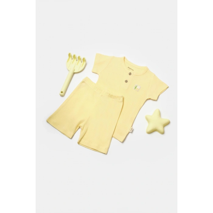Bebek Şort ve Tişört Takımı, %50 Bambu - %50 Organik Pamuk, Bebek ve Yenidoğan Serisi - CSYB9041