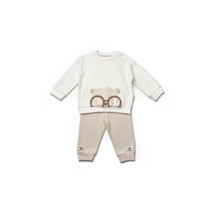 Bebek Uzun Kollu Tişört ve Pantolon Takımı, %100 Organik Pamuk, Bebek ve Yenidoğan Serisi - CSY8111