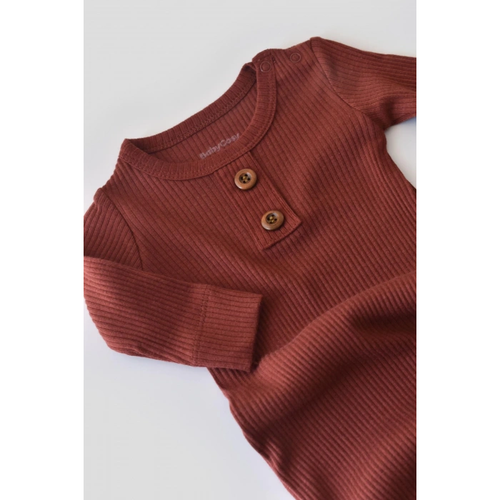 Bebek Uzun Kollu Tulum, %50 Modal Kumaş - %50 Organik Pamuk, Bebek ve Yenidoğan Serisi - CSYM11409