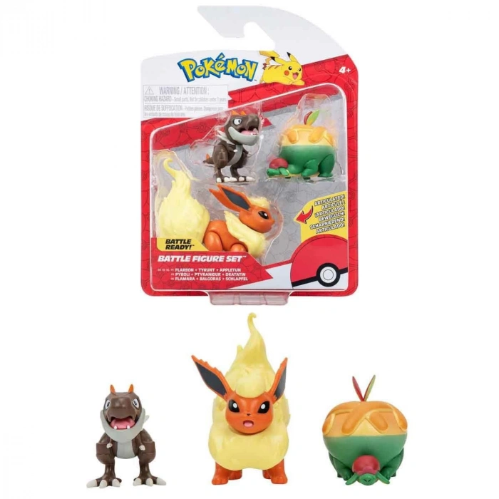 POK 95155-L Pokemon Battle 3lü Figür Seti Seri -Necotoys