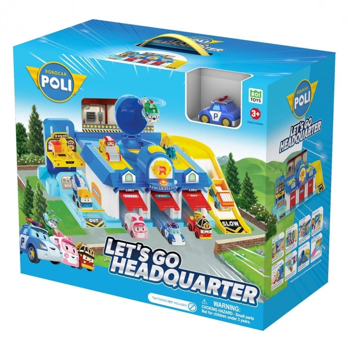 POLI MRT-664 Sesli Robocar Poli Lets Go Ana Merkez Oyun Seti