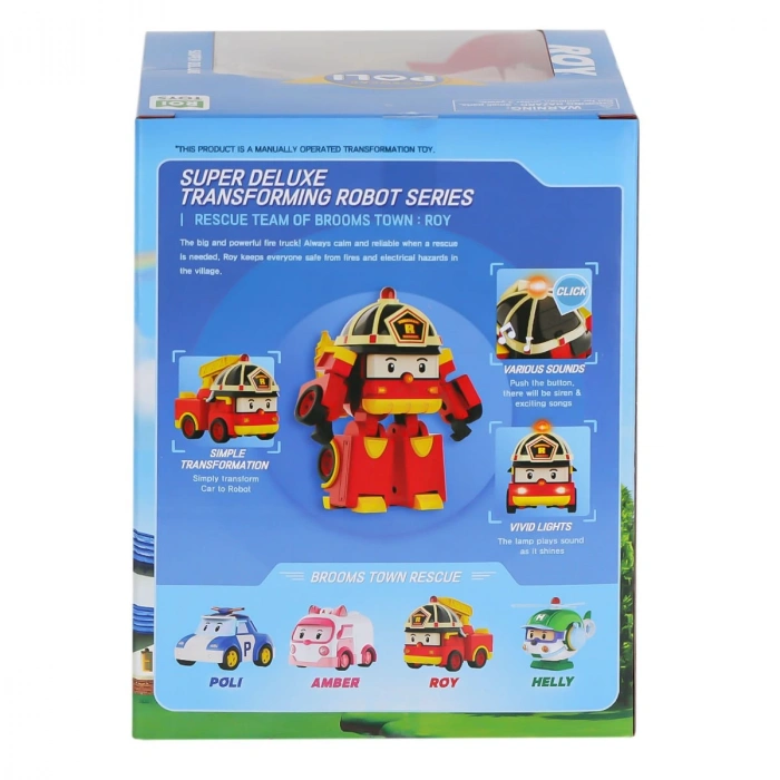 POLI MRT-686 Sesli ve Işıklı Robocar Poli Büyük Transforming Robot Roy -Necotoys