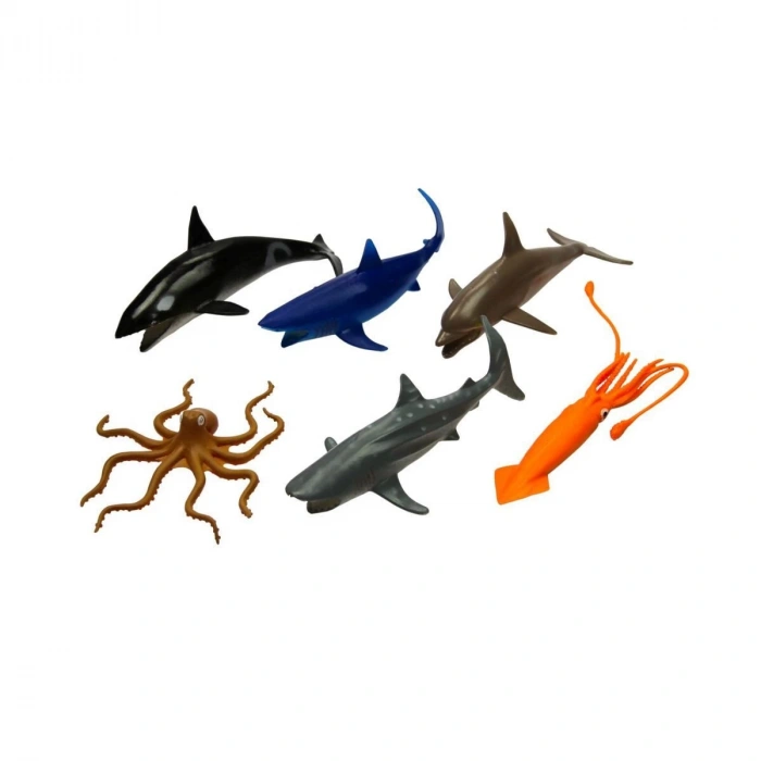 SH-Vardem 6 Parça 5 inch  Çiftlik, Dinozor,Vahşi Orman ve Deniz Hayvanları Hayvan Seti