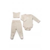 Bebek 3’lü Takım (Pantolon, Uzun Kol Body, Şapka), %100 Organik Pamuk, Bebek ve Yenidoğan Serisi - CSY8113