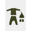 Bebek 4’lü Takım Pantolon, T-shirt, Şapka, Eldiven, Bebek ve Yenidoğan Serisi,Hastane Çıkış Seti