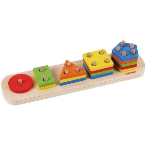 1013-SKC Chiva, Beşgenli Geometik Şekiller - Ahşap