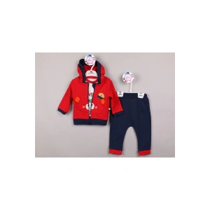 6/18 Ay Erkek 3 Parca Takım ( uzun kollu baskılı t-shirt, baskılı kapüşonlu sweat , jogger pantalon)