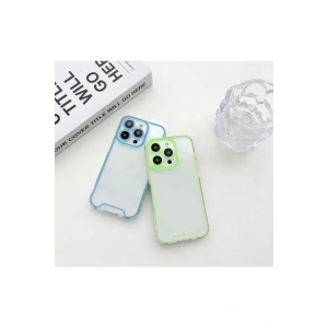 iPhone 14 Plus, Şeffaf ,Neon lüks kamera koruma tampon arka kapak