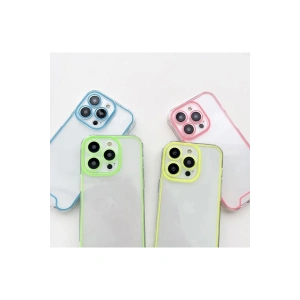 iPhone 14 Pro Max Şeffaf ,Neon lüks kamera koruma tampon arka kapak