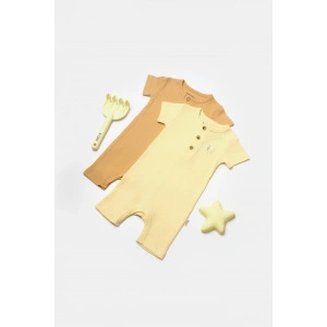 Bebek 2li Kısa Kollu Tulum, %50 Bambu - %50 Organik Pamuk, Bebek ve Yenidoğan Serisi - CSYB9037