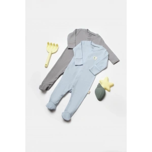 Bebek 2li Paçalı Tulum, %50 Bambu - %50 Organik Pamuk, Bebek ve Yenidoğan Serisi - CSYB9035