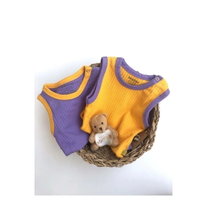 Bebek 2 Parça Kolsuz Body, %95 Organik Pamuk - %5 Elastan, Bebek ve Yenidoğan Serisi - CSYR4102