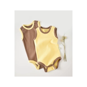 Bebek 2 Parça Kolsuz Body, %95 Organik Pamuk - %5 Elastan, Bebek ve Yenidoğan Serisi - CSYR4103