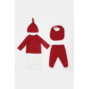 Bebek 5 Parça Set, %100 Organik Pamuk, Bebek ve Yenidoğan Serisi, Hastane Çıkışı Seti  - CSY5511