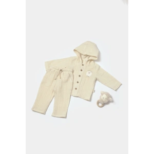 Bebek Kapüşonlu Ceket ve Pantolon Takım, %100 Pamuk, Bebek ve Yenidoğan Serisi - CSYM7033
